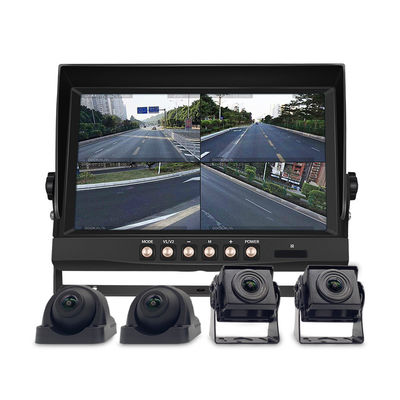 Monitor DVR de 4 canais 1080P HD Sistema de câmera AHD, Quad Screen Rearview CCTV Camera de backup, Sistema de monitoramento de segurança para ônibus e caminhões pesados Scania