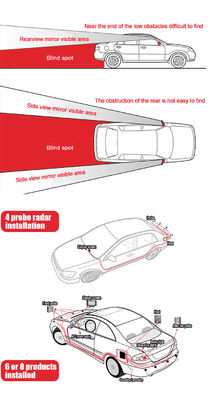 Radar de estacionamento de segurança 4 sondas tipo campainha sensor de ponto cego do carro