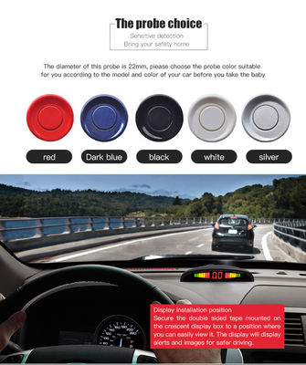 Kit de Sensores de Estacionamento de Veículos com Display LED 6 Sensores de Retorno Ultrassônicos IP68