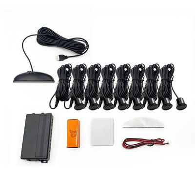 Kit de sensores reversos de automóveis de 8 pontos, sistema de assistência de estacionamento de display LED Sensor de reserva de alta sensibilidade para proteção da condução segura do veículo