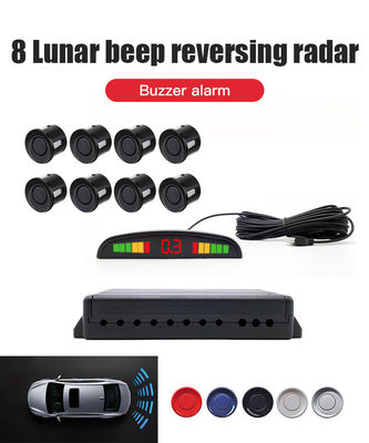 Kit de sensor de ré para carro com 8 pontos, display LED, sistema de assistência ao estacionamento, alerta de bip lunar, sensor de reversão para uma direção segura