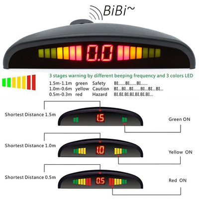 Kit de sensor de ré para carro com 8 pontos, display LED, sistema de assistência ao estacionamento, alerta de bip lunar, sensor de reversão para uma direção segura