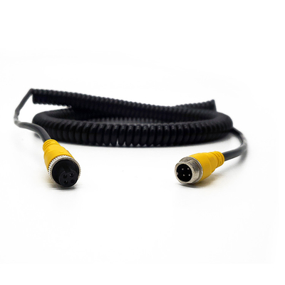 Fio dos acessórios 5m 4 Pin Aviation Cable Spring Extension da câmera do carro de RoHS para o carro que inverte a câmera