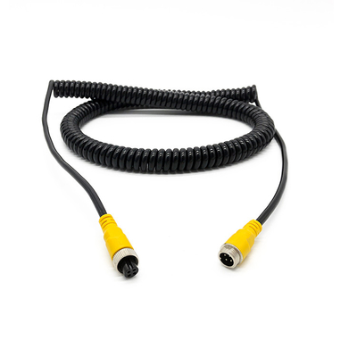 Fio dos acessórios 5m 4 Pin Aviation Cable Spring Extension da câmera do carro de RoHS para o carro que inverte a câmera
