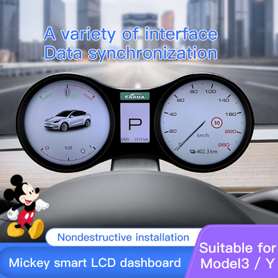 Polegada Multifunction TFT LCD HUD With Compass Speedup Test do painel 12,3 de Tesla Digital