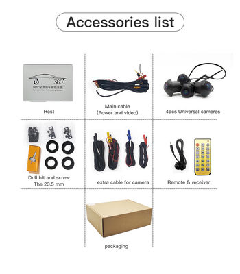 Installable 360° Car Camera System with AHD 1080P and Wide-Angle Lens for Better Vehicle Visibility