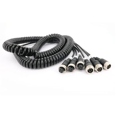 Fabricante 4Pin Splitter em espiral AV Cable Nylon Trailer Spring Wire Copper Plug Adaptador de aviação para aplicações de energia