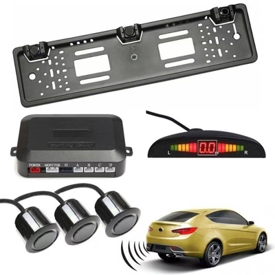 3 Sensores de estacionamento Display LED Sistema de radar de apoio reverso do carro