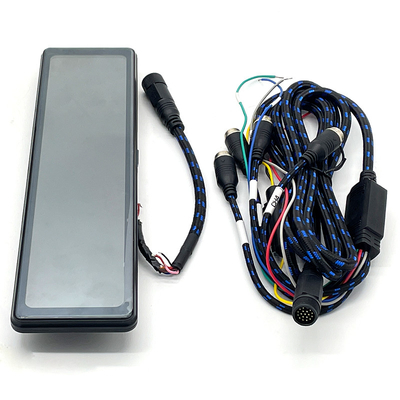 Automóvel Rearview Quad Split Monitor Controle remoto de 4 canais 18-PIN Espelho traseiro Veiw Para ônibus de caminhão