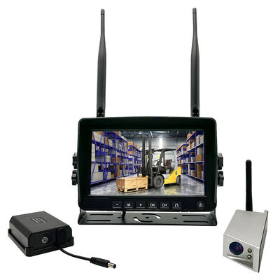 7-inch HD Wireless Forklift Rear View Camera System 1080P DVR IP68 resistente à água Bateria magnética Cobertura completa do veículo