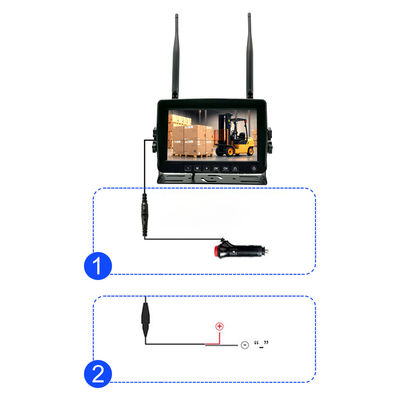 7 Inch Wireless Forklift Rear View Camera System with 1080P HD DVR Waterproof IP68 Magnetic Battery Camera