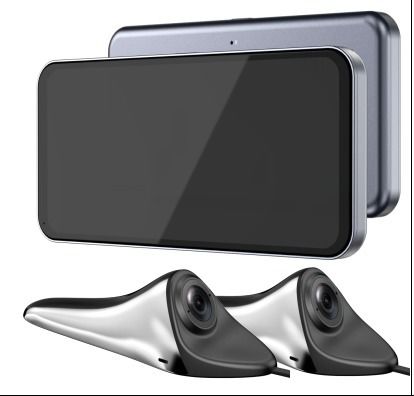 6.25 polegadas 1080P AHD Touch Screen Dash Cam, Câmera BSD Sistema de Monitoramento de Veículo, Visão Noturna, IP68 Impermeável