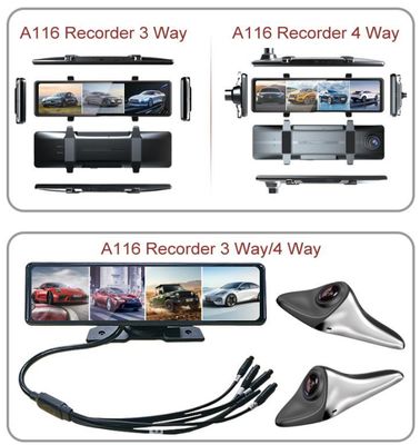 12 Inch Touch Screen Blind Spot DVR BSD Warning Version Waterproof Dash Camera 360 View FHD Car DVR System Loop Recording