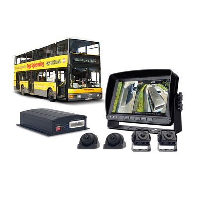 Kit de câmera 360° profissional para ônibus, incluindo quatro câmeras HD e um ecrã para visibilidade máxima