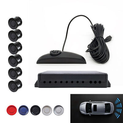 Kit de sensores reversos de veículos de seis pontos, sistema de assistência de estacionamento com ecrã LED, radar de reserva para condução segura do veículo