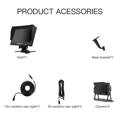 4 Channel Car DVR Rearview Mirror Monitor with ADAS Voice Control, 1080P AHD Camera System for Truck Bus Fleet