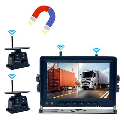 Monitor DVR sem fio de alta definição para caminhão, câmera de gravação de ré com visão noturna, alimentada por energia solar e Wi-Fi, para RV Winnebago Travato