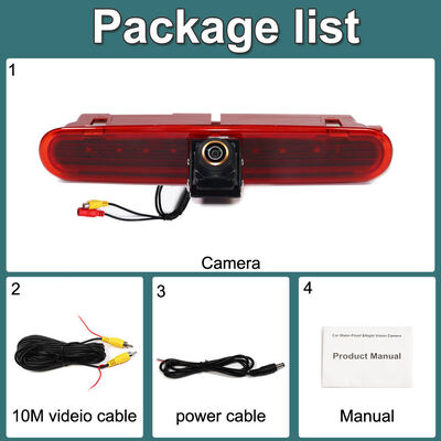 Câmera de ré de alta qualidade para Fiat Doblo & Opel Combo 2010-2018 com luz LED