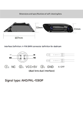 Dual-Lens 1080P Espelho retrovisor eletrônico de 6 polegadas Display de alta luminosidade Ultra-fina Alumínio Corpo Impermeável Veículo Espelho retrovisor de câmera para carros