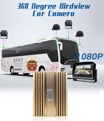 Sistema de câmera de caminhão resistente com visão panorâmica de 360 ​​graus de 4 canais com monitoramento de visão surround