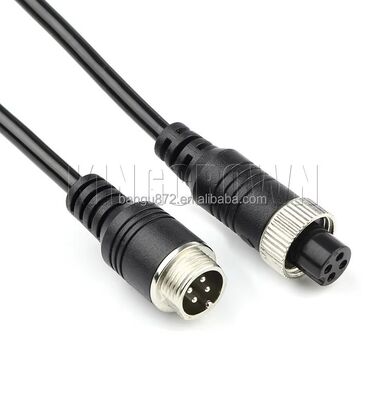 Cabo conector de aviação 4PIN com núcleo de cobre puro IP67 à prova d'água e design flexível em espiral para câmeras de veículos