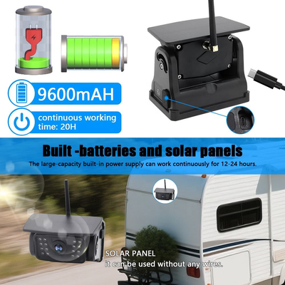 WiFi Câmera Solar de Carro Base Magnética Wireless AI BSD Alarme de Ponto Cego Atrás Câmera de Apoio de Visão Noturna Instalação à prova d'água sem danos