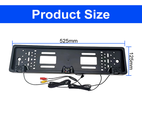 Hot Selling EU Car License Plate Frame Camera, IP67 Waterproof Rear View Backup Reversing Parking Camera com Kit de Radar, OEM Disponível